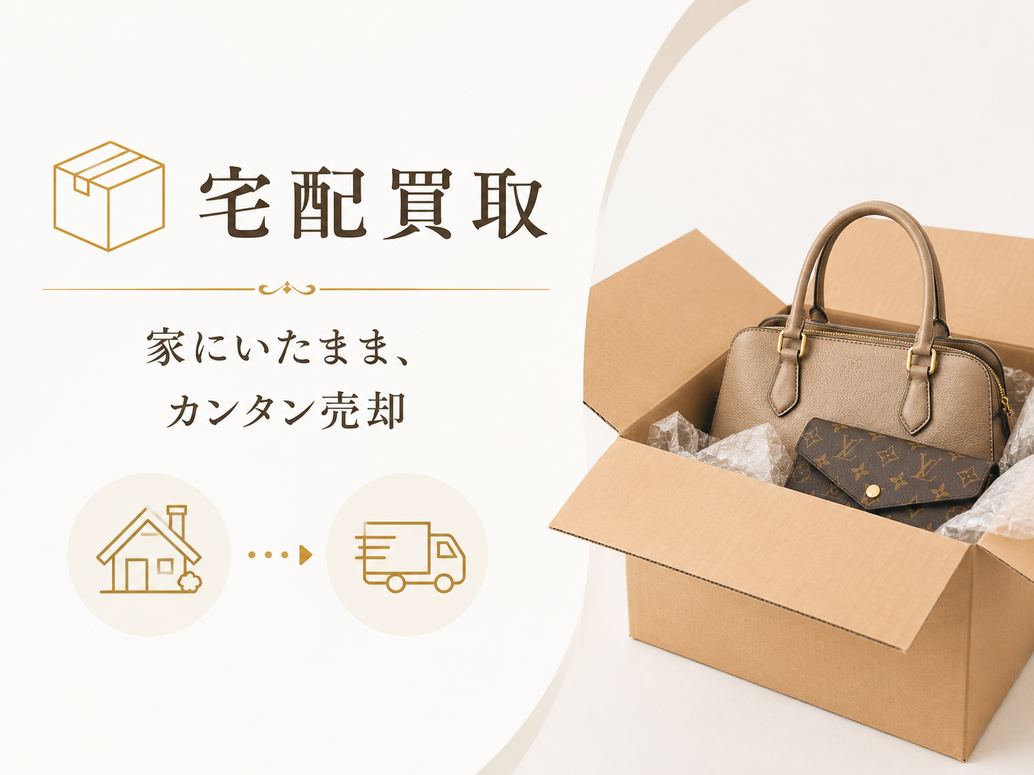 宅配キットや郵送での買取のイメージ